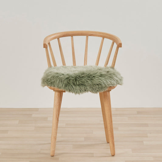 Sheepskin Seat Cushion -40x40cm - Sage