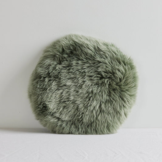 Sheepskin Seat Cushion -40x40cm - Sage