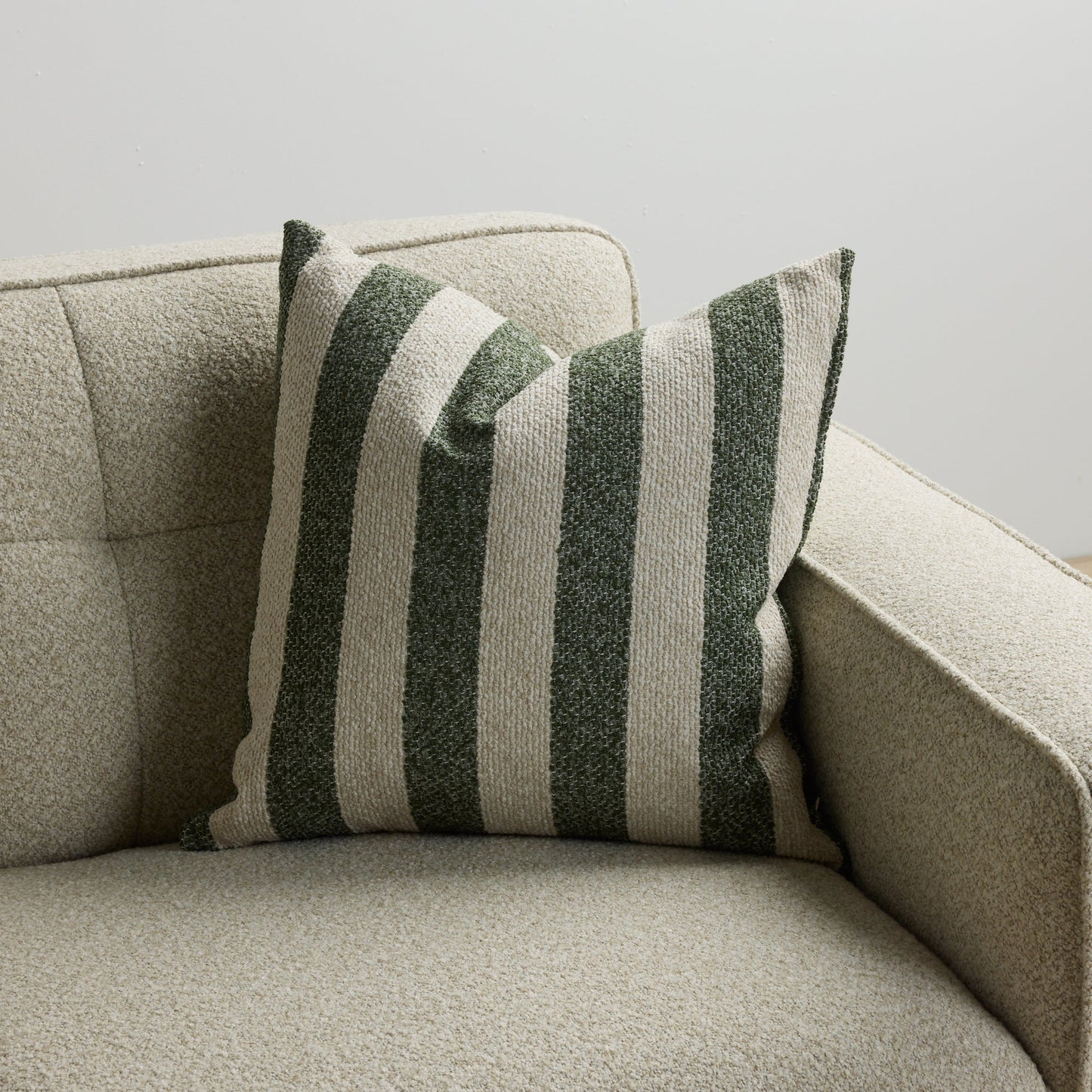 Benton Stripe Cushion - 50x50cm - Green Stripe