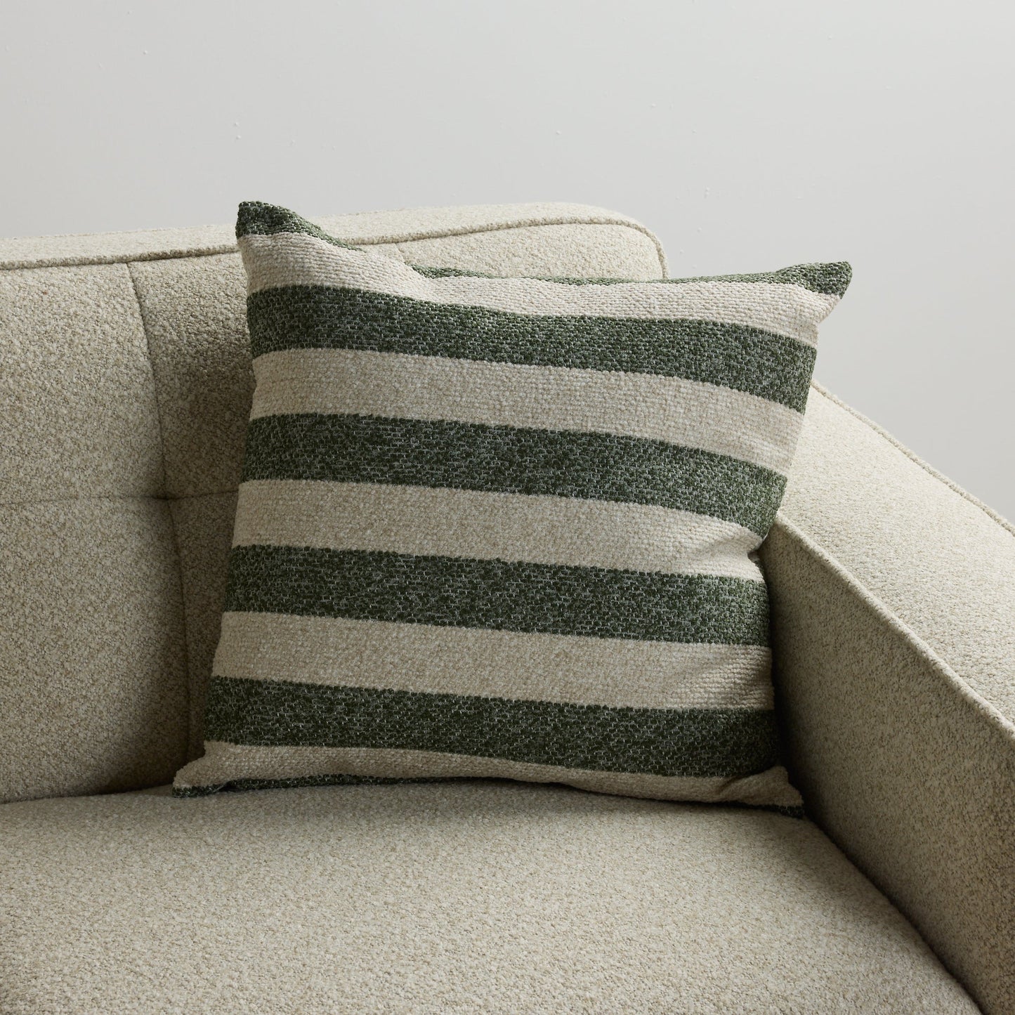 Benton Stripe Cushion - 50x50cm - Green Stripe