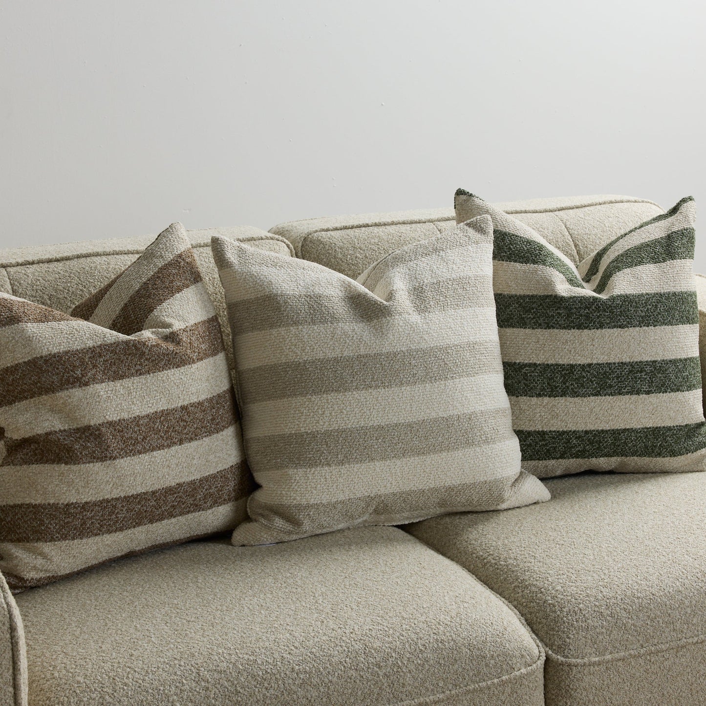 Benton Stripe Cushion - 50x50cm - Natural Stripe