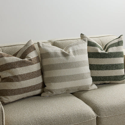 Benton Stripe Cushion - 50x50cm - Natural Stripe