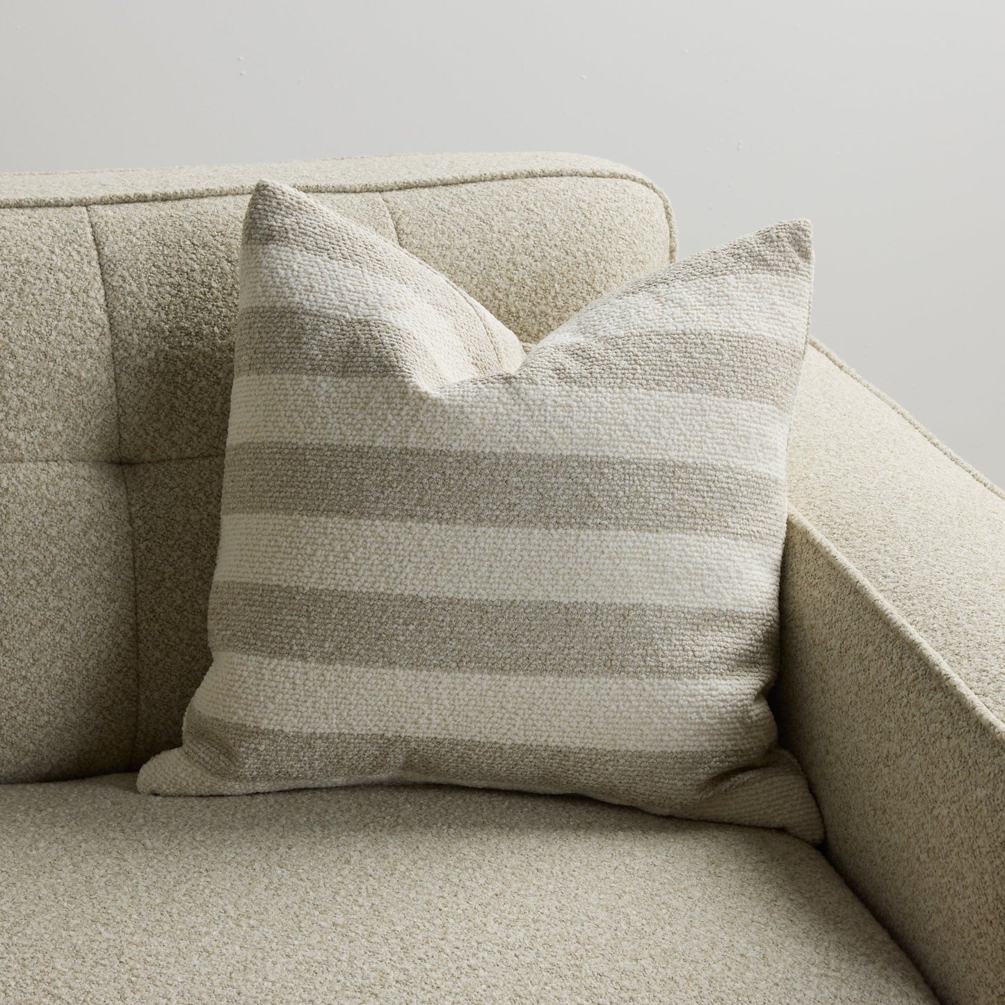 Benton Stripe Cushion - 50x50cm - Natural Stripe